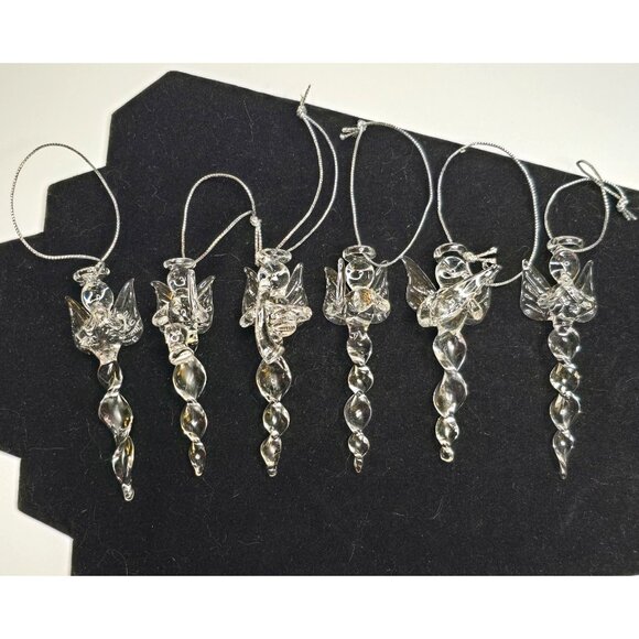 Lot Of 6 VTG Hand Blown Glass Angel Ornaments Musical Instruments - Picture 1 of 12